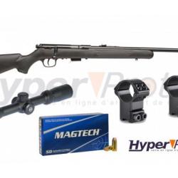 Pack Carabine 22lr Savage Stevens 300 + Lunette + Munition