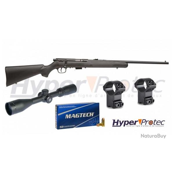 Pack Carabine 22lr Savage Stevens 300 + Lunette + Munition