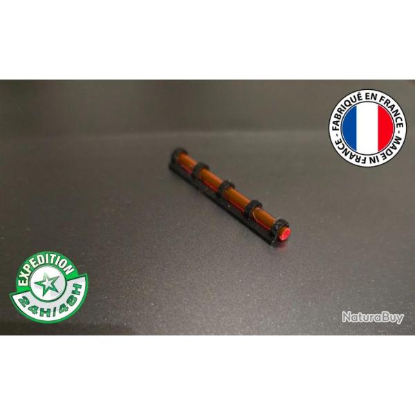 Guidon de vis�e fluo fibre optique rouge de 2mm, bande de 7mm, � coller