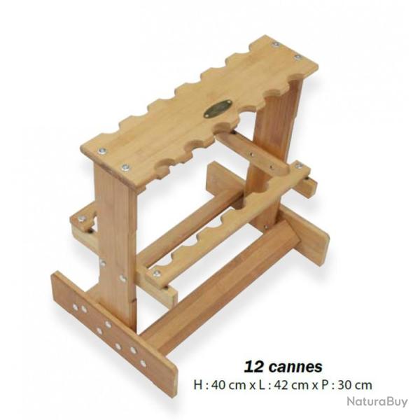 Pr�sentoir en Bambou pour cannes Scratch Tackle 12 cannes