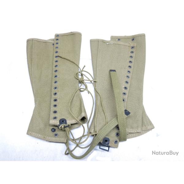 Paire de guetres originales 1942 US army �tat neuf R�f 428 Box 256