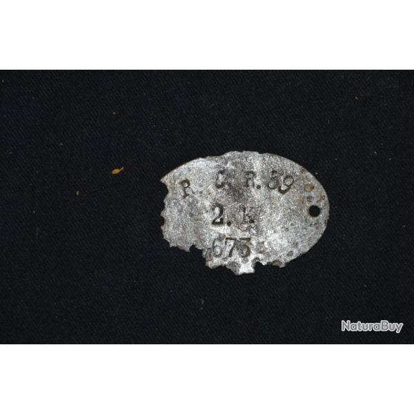 PLAQUE D'IDENTITE ALLEMANDE Mle1878- R.  C.  R. 39  2.  K  573.- 1�WW-GUERRE 1914/1918