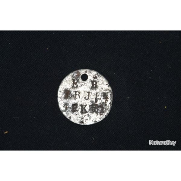 PLAQUE D'IDENTITE ALLEMANDE Mle 1878-E.  B    B R  J I 4   1.5 K. 51 - GUERRE 1914/18-1�WW