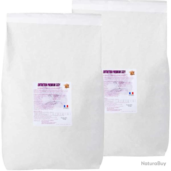 LOT DE 2 PAQUETS de 14 kg de croquettes chat adulte/ENTRETIEN PREMIUM 32/21