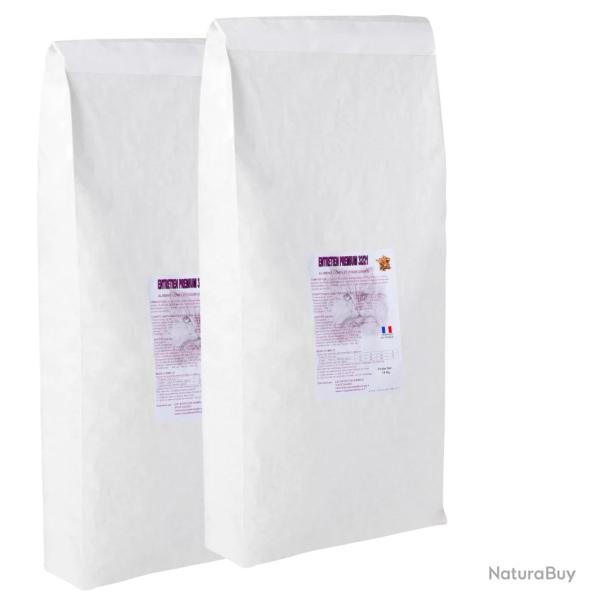 LOT DE 2 PAQUETS de 14 kg de croquettes chat adulte/ENTRETIEN PREMIUM 32/21