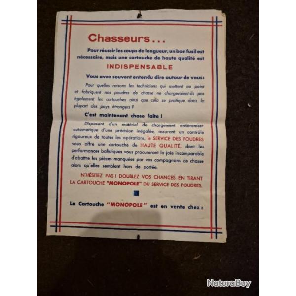 Affiches cartouche monopole ann�es 60/70