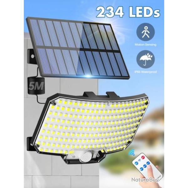 Lampe Solaire Ext�rieure � D�tecteur de Mouvement 124 LED COB 3 Modes de Fonctionnement IP65 �tanche