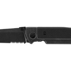 Couteau pliant walther q5 steel frame folder blackwash serrated