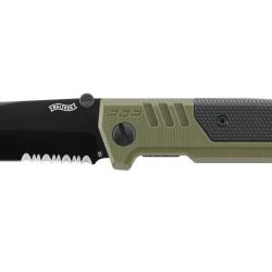 Couteau pliant walther pdp tanto folder od green - partiellement crantee