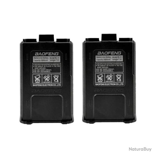 Lot de 2 Batteries 2800mAh pour Baofeng UV-5R - LIVRAISON GRATUITE