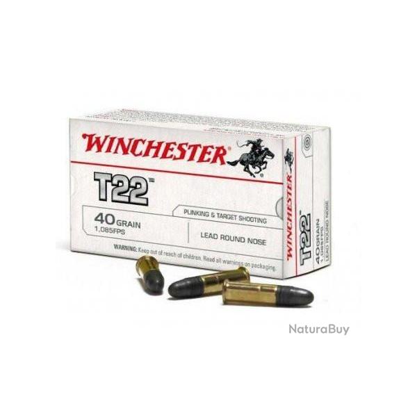BOITE DE 50 CARTOUCHES WINCHESTER T22 CAL.22LR 40GR