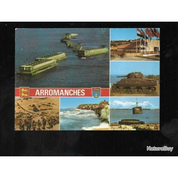arromanches multivues  carte postale grand format port winston, mus�e , �pave
