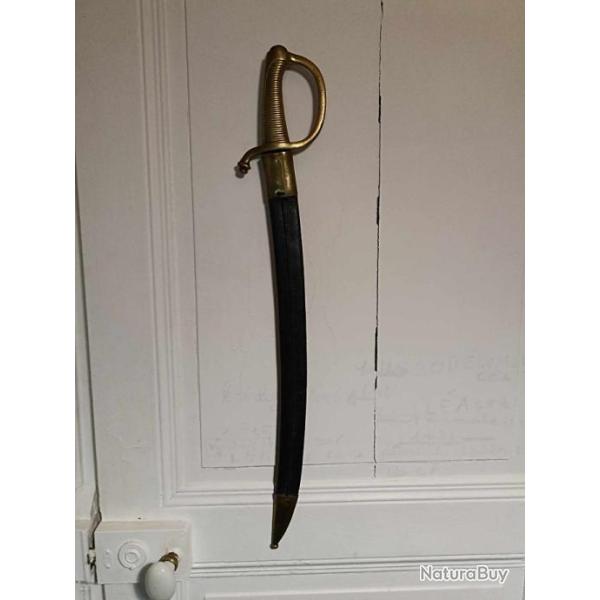 SABRE BRIQUET MARINE MODELE type AN IX 9 FR ancre poinons avec fourreau Klingenthal