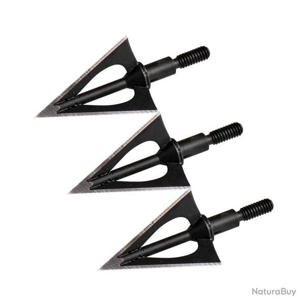 Lot de 3 pointes de chasse � lame fixe Maximal Vacer 100 grain