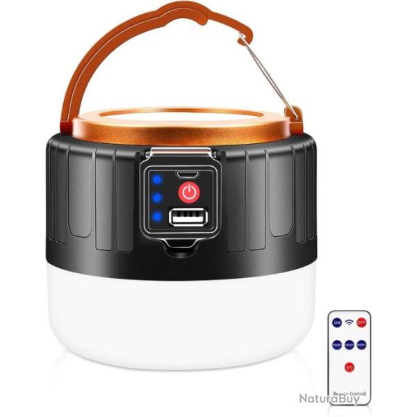 Lampes de Camping Solaires LED Rechargeables 1000LM T�l�commande Portable pour Tentes, 5 Modes Lampe