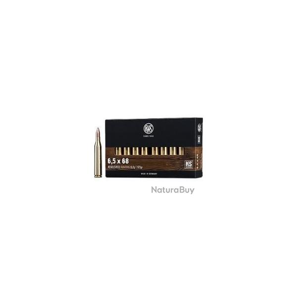 Munitions RWS calibre 6.5x68 KS Pointe Conique 127gr - 8.2g x20