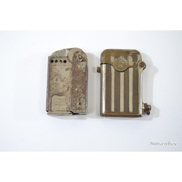 Lot de deux anciens briquets mauvais �tat. THORENS SWISS 81616 et MADE IN FRANCE