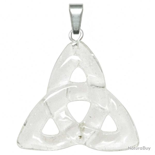 Pendentif triquetra noeud de la trinit� celtique en cristal de roche