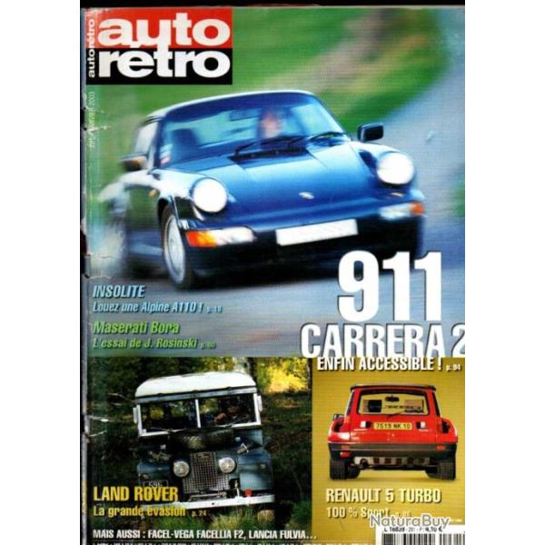 autoretro 261, renault 5 turbo, alpine, land rover, facel v�ga, lancia fulvia, maserati bora, porsch