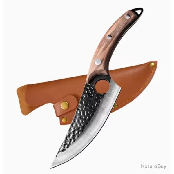 Couteau � D�sosser de 15 cm en Acier Inoxydable avec �tui manche marron