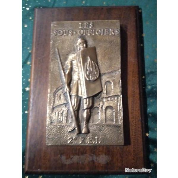 BRONZE  sur bois grande taille l�gion �trang�re 2�me REI