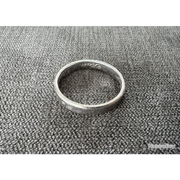 Enorme anneau or blanc massif 18 carats - taille 67