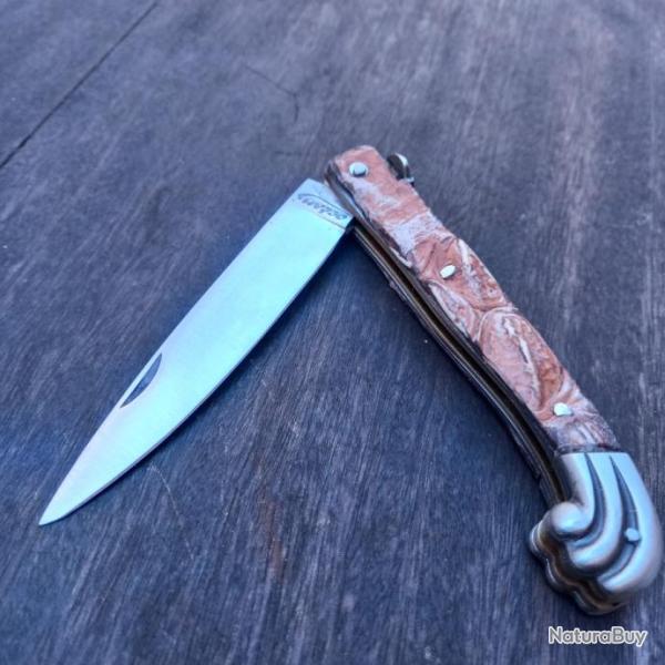 Unique Couteau OC�AN COQUILLAGE par Pierre Dugourd Manche en CROCO