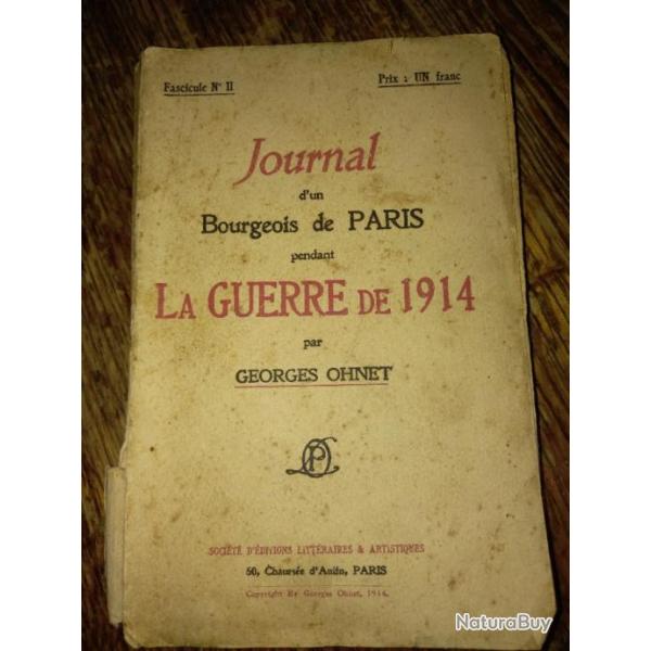Journal d'un bourgeois de Paris pendant la guerre de 1914