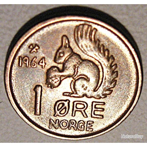 NORVEGE piece de 1 ores  norge  1964 ttb