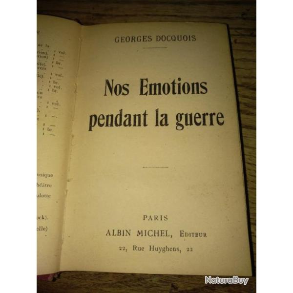 Nos �motions pendant la guerre