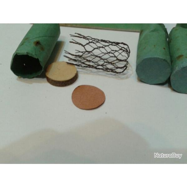 Rare Boite de 10 Tubes grillag�s Calibre 16 Chargement pour Tir Longue port�e