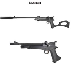 Pistolet &agrave; plombs adaptable en carabine 7,5 joules 5,5mm 7 coups CO2 avec silencieux