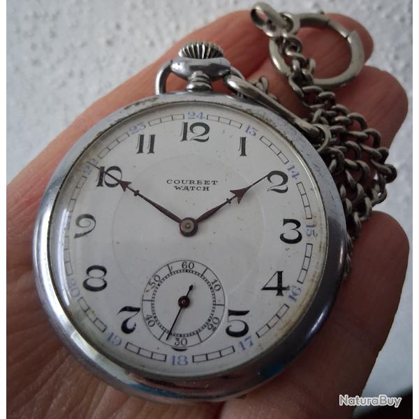 "COURBET WATCH" MONTRE DE POCHE/A GOUSSET ANCIENNE FABRICATION FRAN�AISE BESANCON