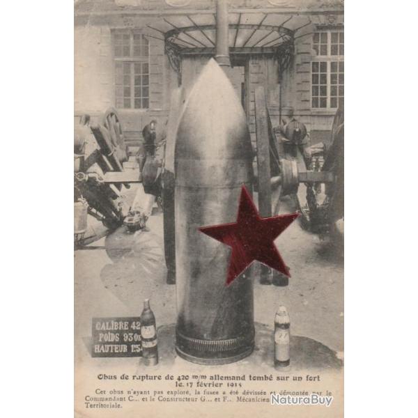 CPA - Obus Allemand 420 mm, 5e Compagnie Territoriale N�396