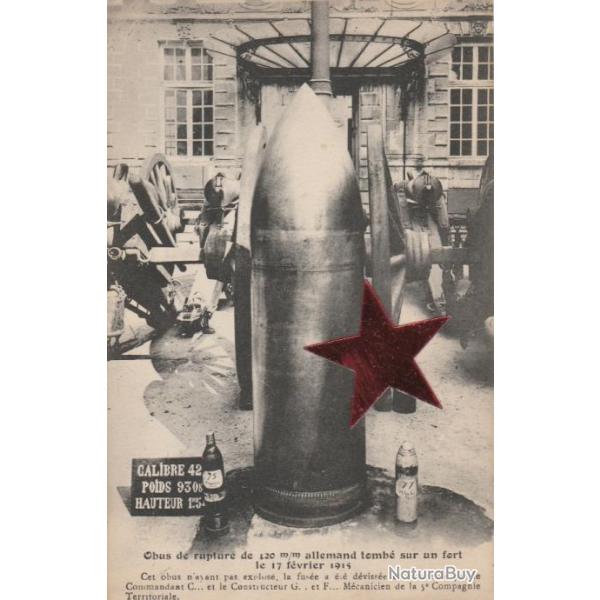 CPA - Obus Allemand 420 mm, 5e Compagnie Territoriale N�395