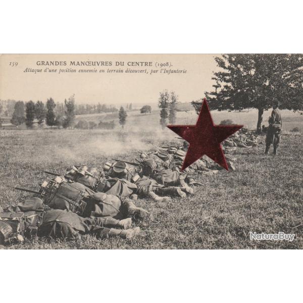 CPA - Grandes Manoeuvres du Centre 1908 - attaque d'une position ennemie en   N�832
