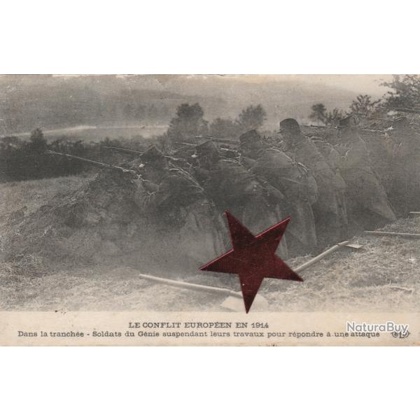 CPA -Guerre 14/18,  Soldats Poilus du G�nie dans une Tranch�e N�016