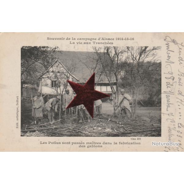 CPA -CPA -  Guerre 14/18, Fabrication des Gabions en Alsace, Poilus N�013