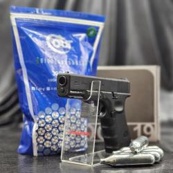 PACK PR&Ecirc;T A TIRER PISTOLET GLOCK 19 GEN4 MOS - BBS 6MM CO2 - BLACK