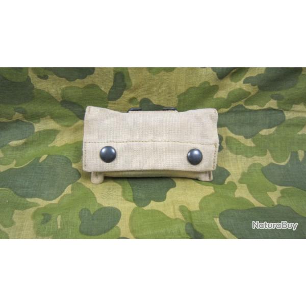 USMC WW2 POCHETTE A PANSEMENTS TOILE JPS 1918 + BOITE PANSEMENTS KAKI