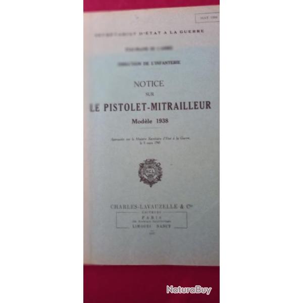 Notice sur le pistolet-mitrailleur 1938