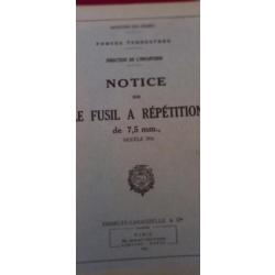 notice sur le fusil &agrave; r&eacute;p&eacute;tition de 7,5mm.