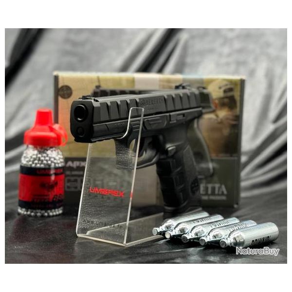 Pack Pr�t a Tirer PISTOLET BERETTA APX CO2 CAL BB/4.5 MM - BLACK
