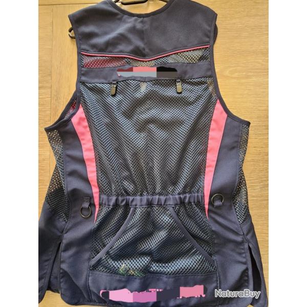 GILET DE BALL TRAP TAGAMI HAUTE QUALITE bleu rose DROITIER