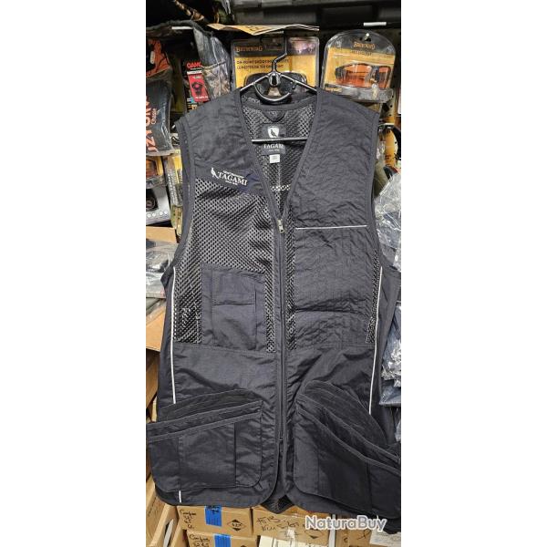 GILET DE BALL TRAP TAGAMI ULTRA LEGER NOIR DROITIER