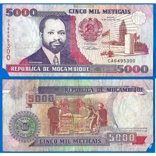 Mozambique 5000 Meticais 1991 Billet Machel