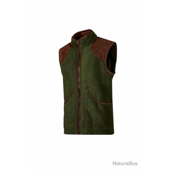 Gilet polaire homme Vert for�t Renfort �paules poche int�rieure