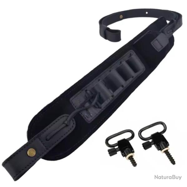 Sangle cuir noir - Haute qualit� - livraison offerte