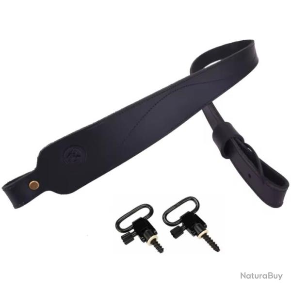 Sangle cuir v�ritable noir - livraison offerte