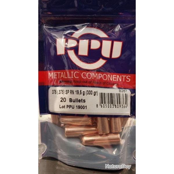 Ogives PPU Cal. 375 SP RN 300grs - sachet de 20 unit�s